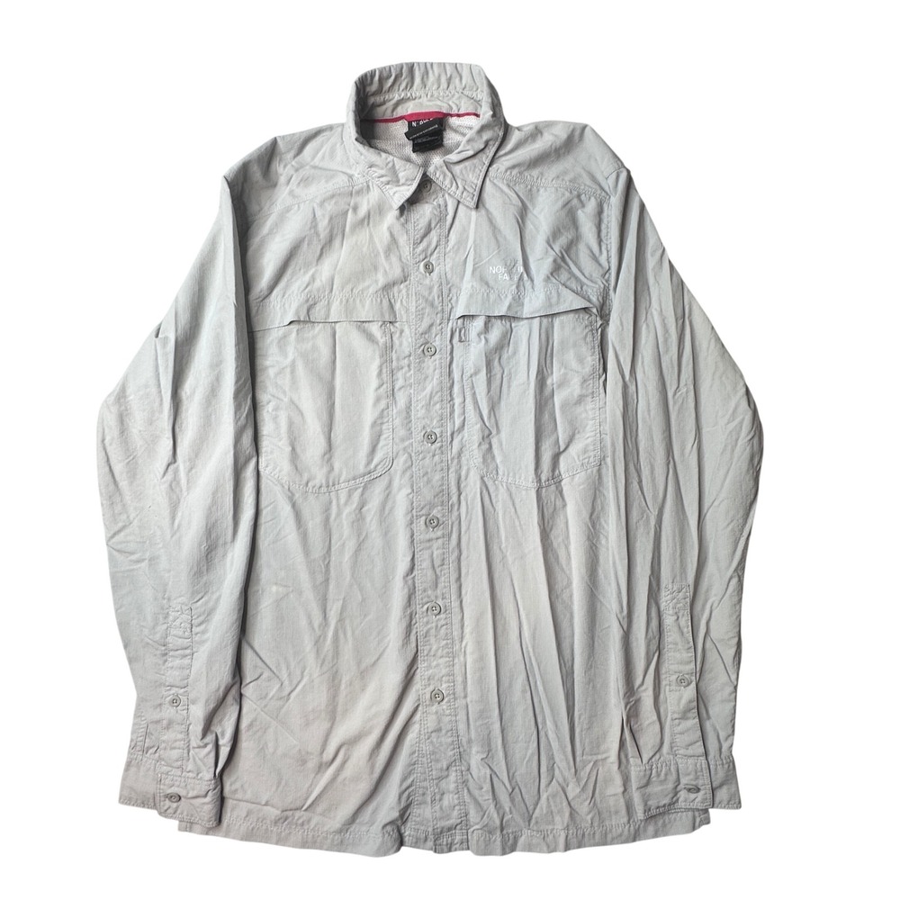 The North Face Shirt Mens S Tan Long Sleeve Ripstop Hiking Ventilated Outdoor